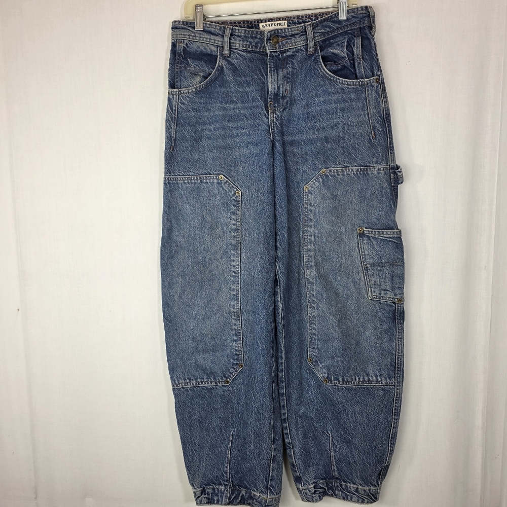 Free People We The Free Loren High Rise Carpenter Barrel Jeans - 27 - Picture 2 of 11
